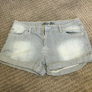 Stripped Jean Shorts
